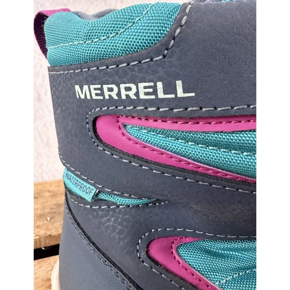 Merrell Kid’s Snow Winter Boots Bank 3.0 Waterproof Aqua Blue Sz 1 M